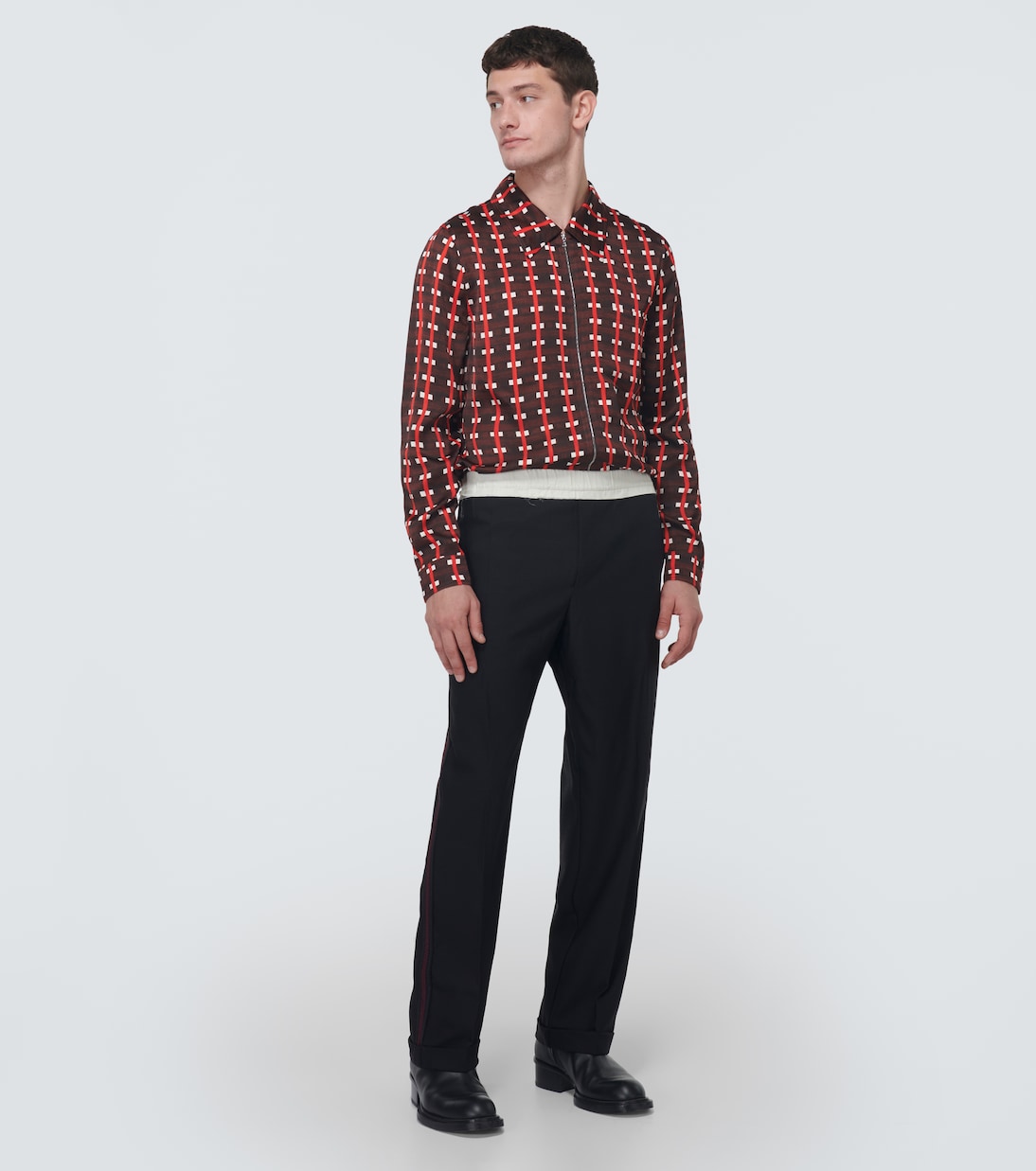 Silk-trimmed wool pants | Wales Bonner