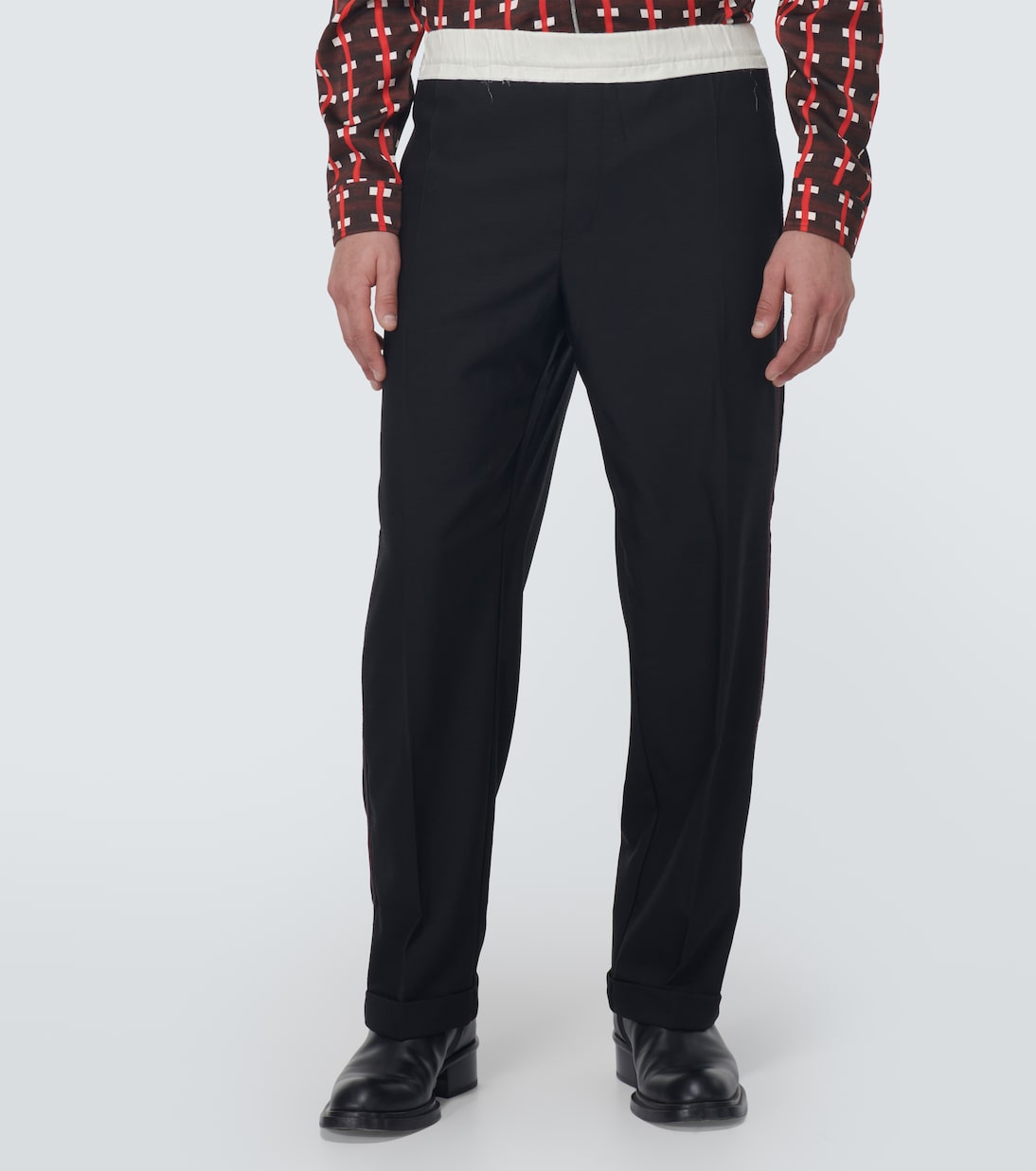 Silk-trimmed wool pants | Wales Bonner