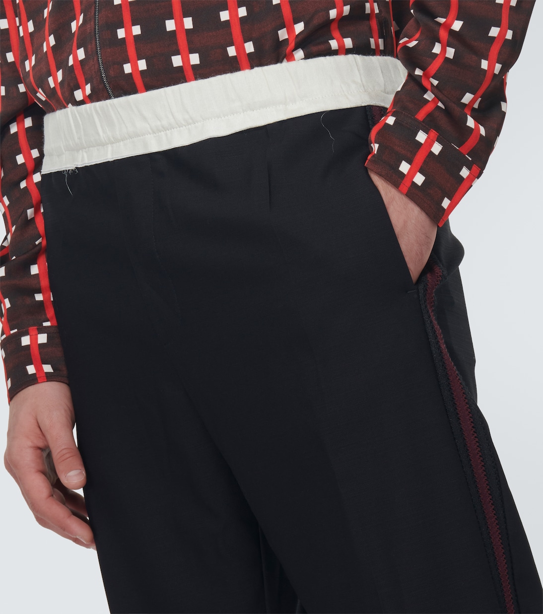 Silk-trimmed wool pants | Wales Bonner