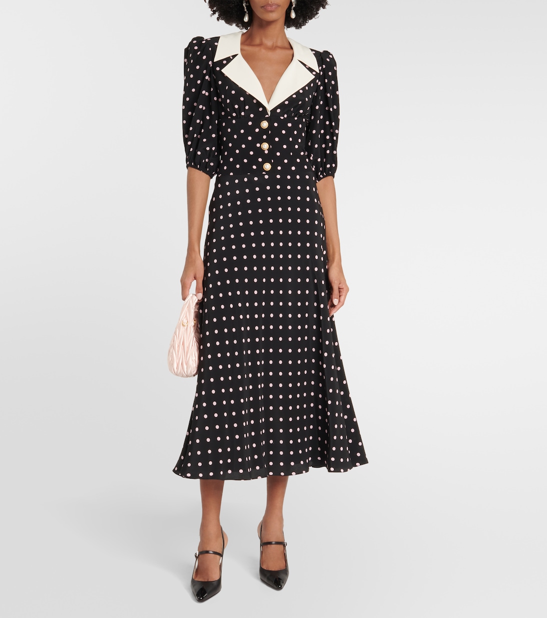 Polka-dot silk midi dress | Alessandra Rich