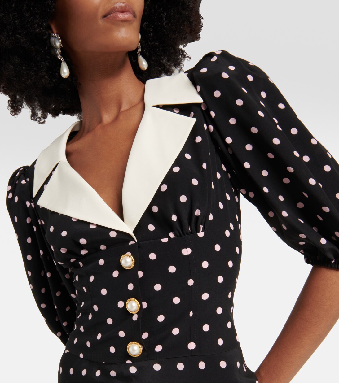 Polka-dot silk midi dress | Alessandra Rich