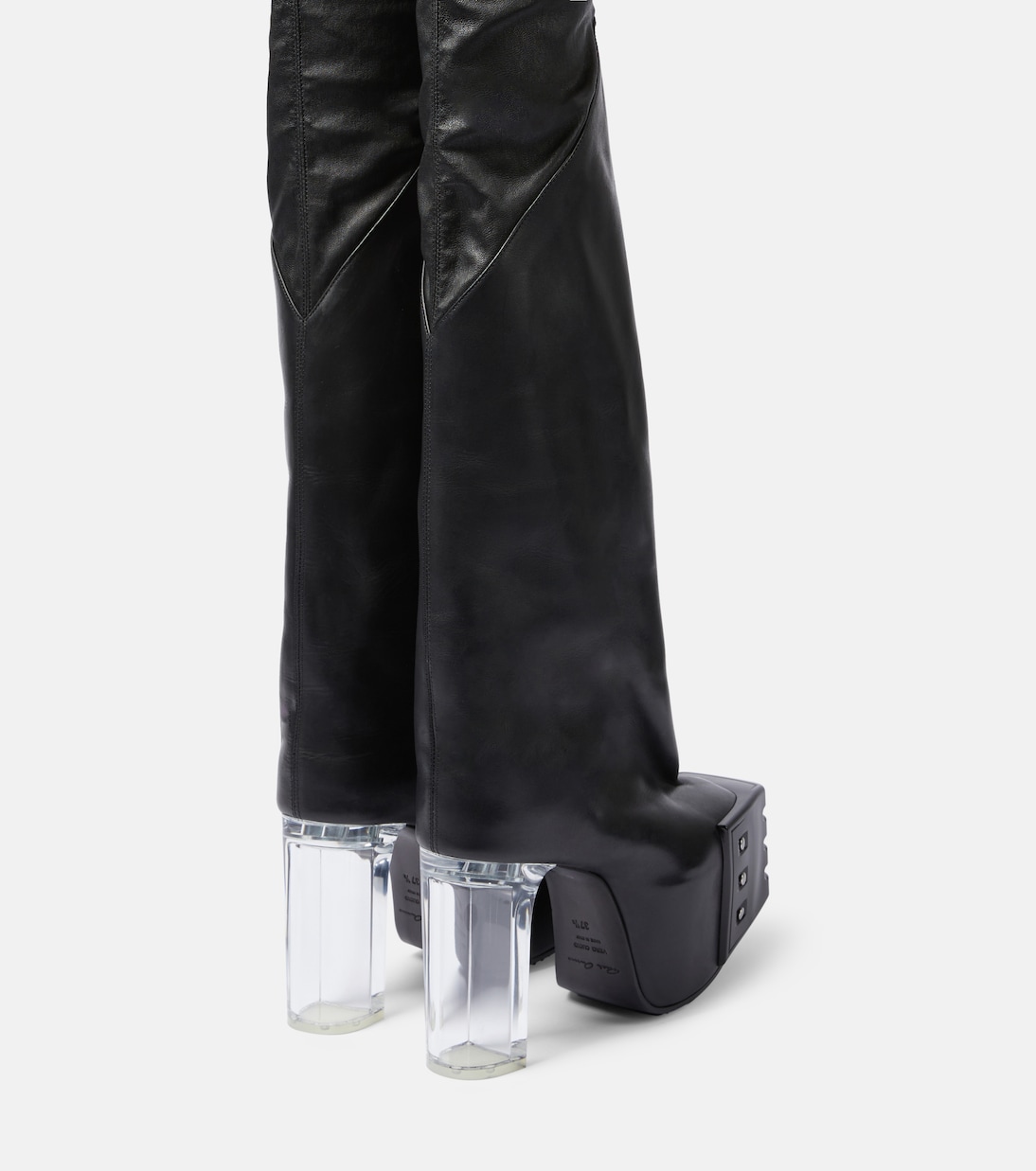 Overknee-Plateaustiefel aus Leder | Rick Owens