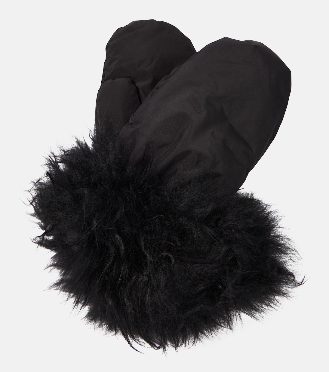 Down shearling-trimmed mittens | Yves Salomon