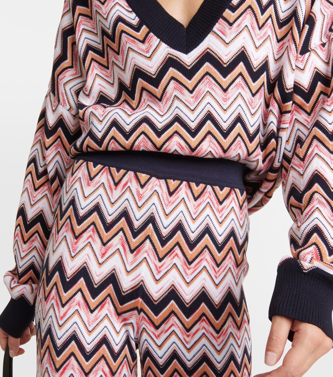 Weite High-Rise-Hose aus Häkelstrick | Missoni