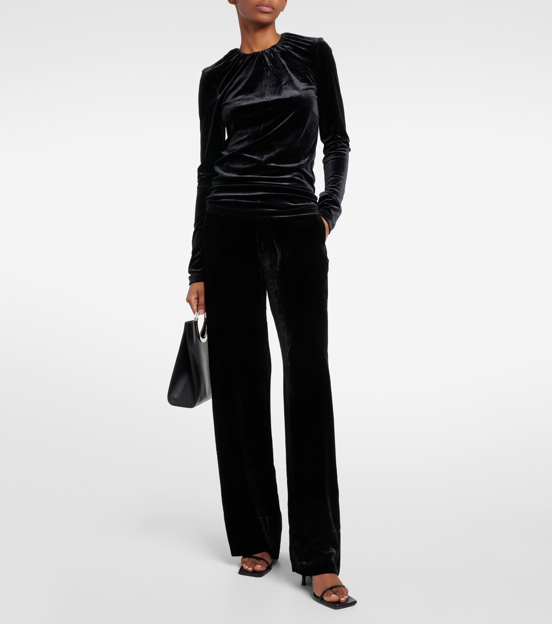 Pantalon ample à taille haute en velours | Toteme