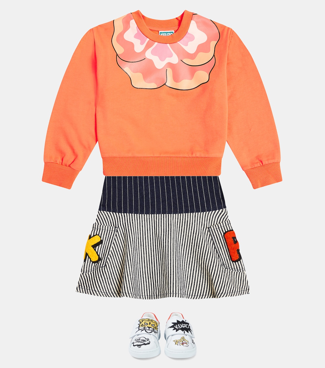 Printed cotton-blend jersey sweatshirt | Kenzo Kids
