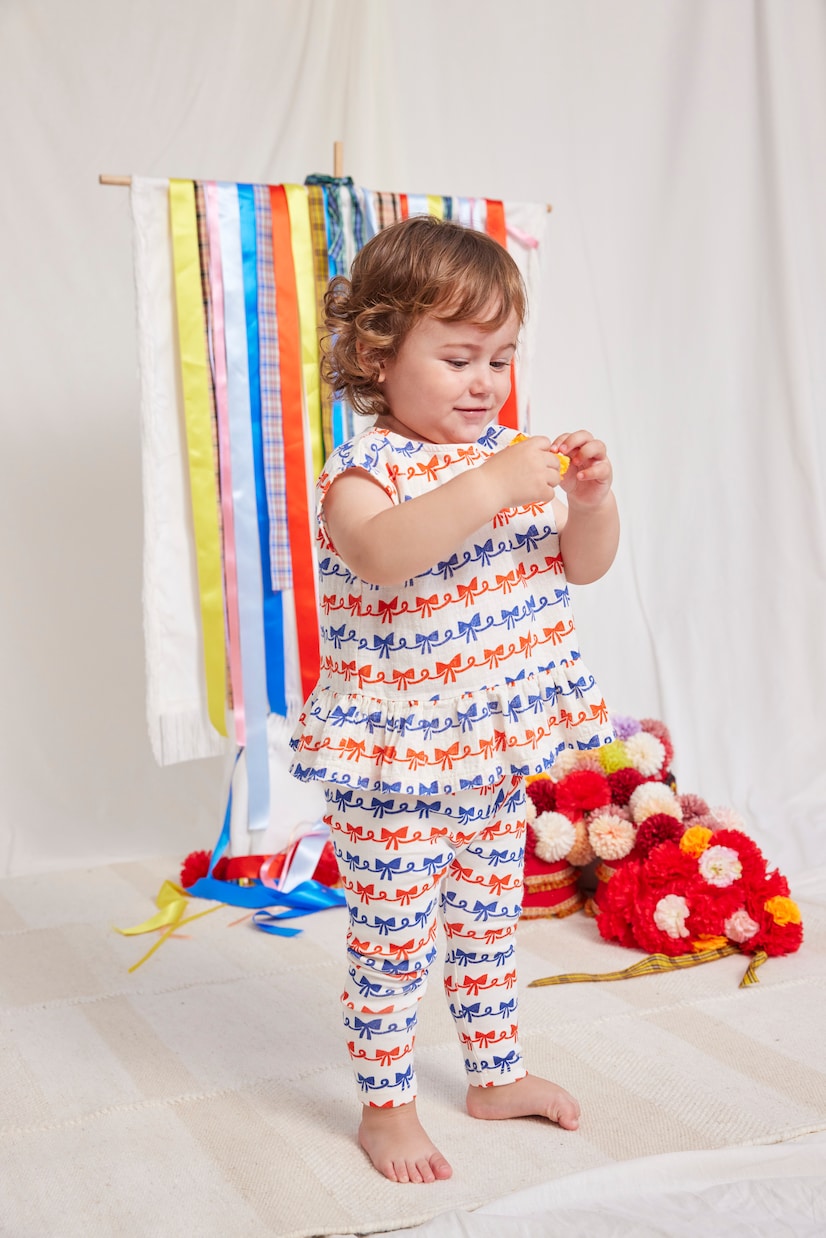 Baby Ribbon Bow cotton-blend jersey leggings | Bobo Choses