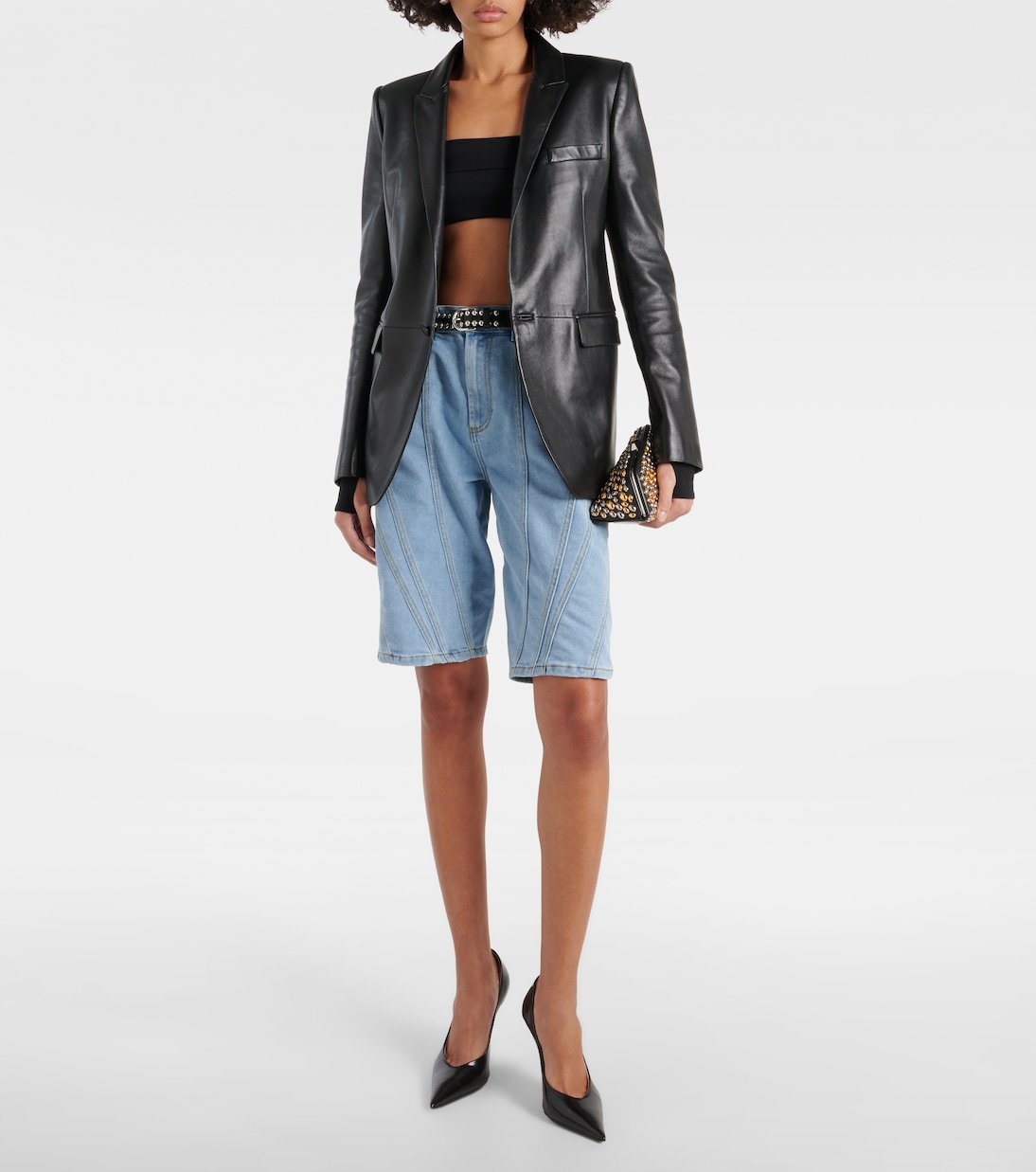 Shorts anchos Spiral de denim | Mugler