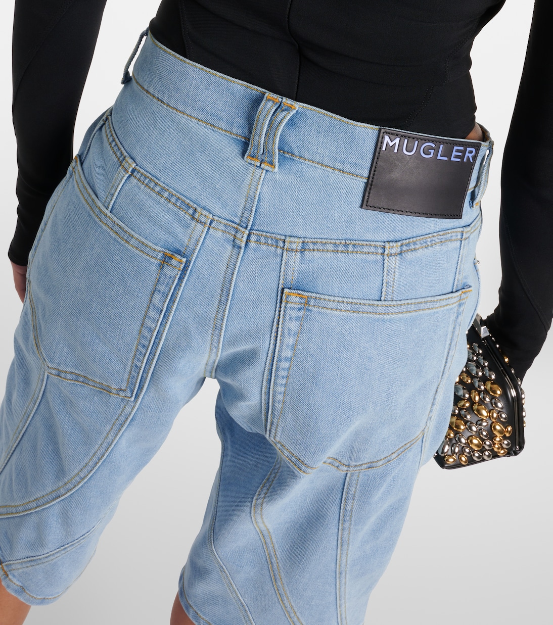 Shorts anchos Spiral de denim | Mugler
