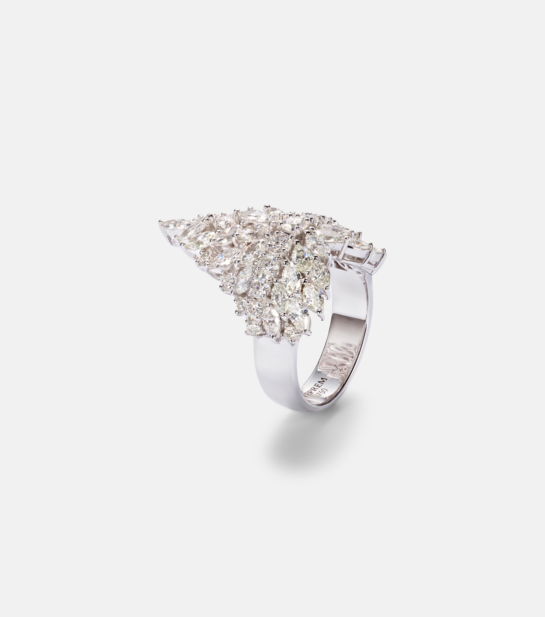 Y-Not 18kt white gold ring with diamonds | Yeprem