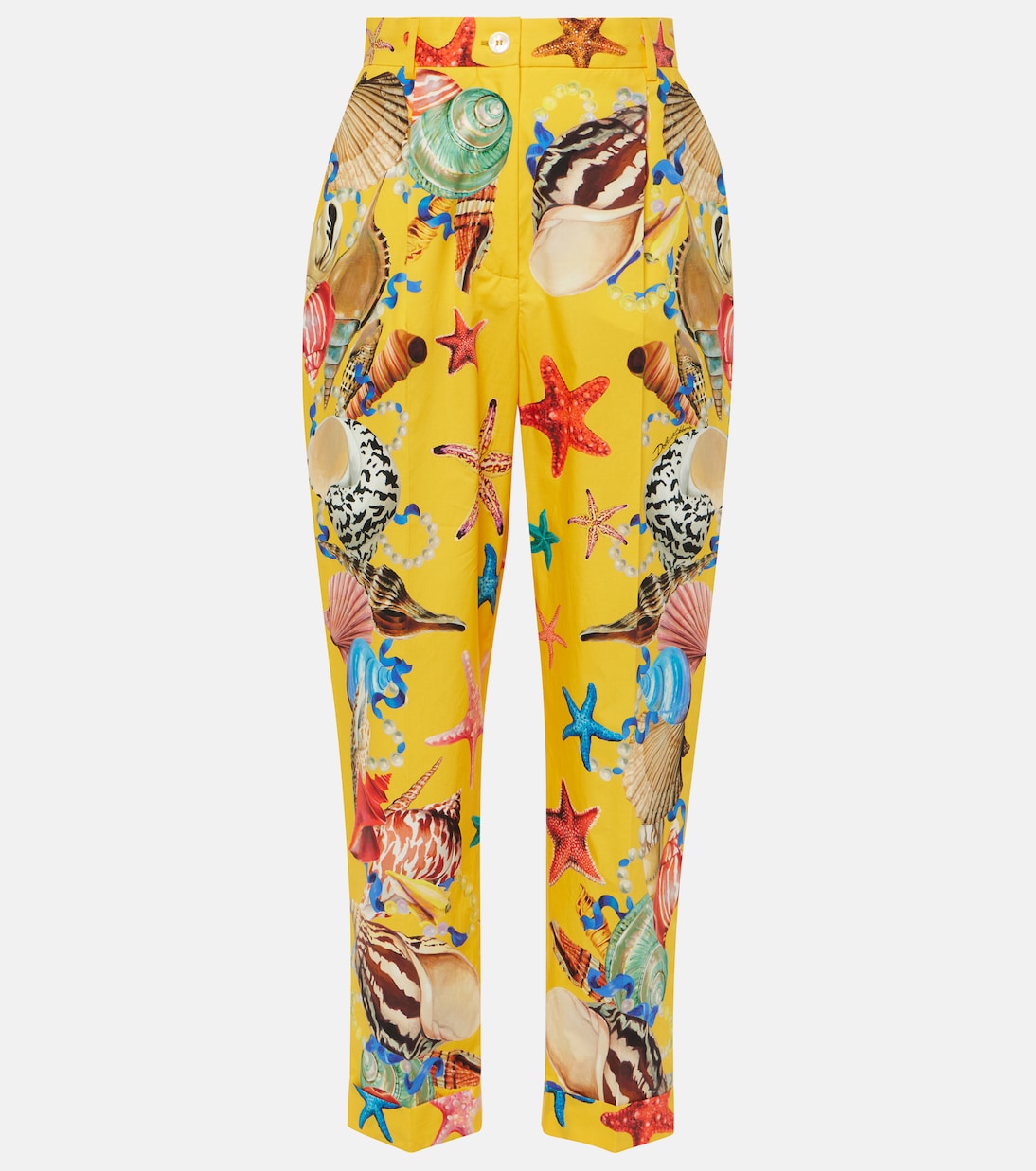 Bedruckte High-Rise-Hose Capri aus Baumwolle | Dolce&Gabbana