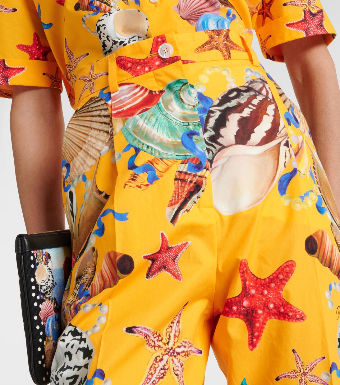 Bedruckte High-Rise-Hose Capri aus Baumwolle | Dolce&Gabbana