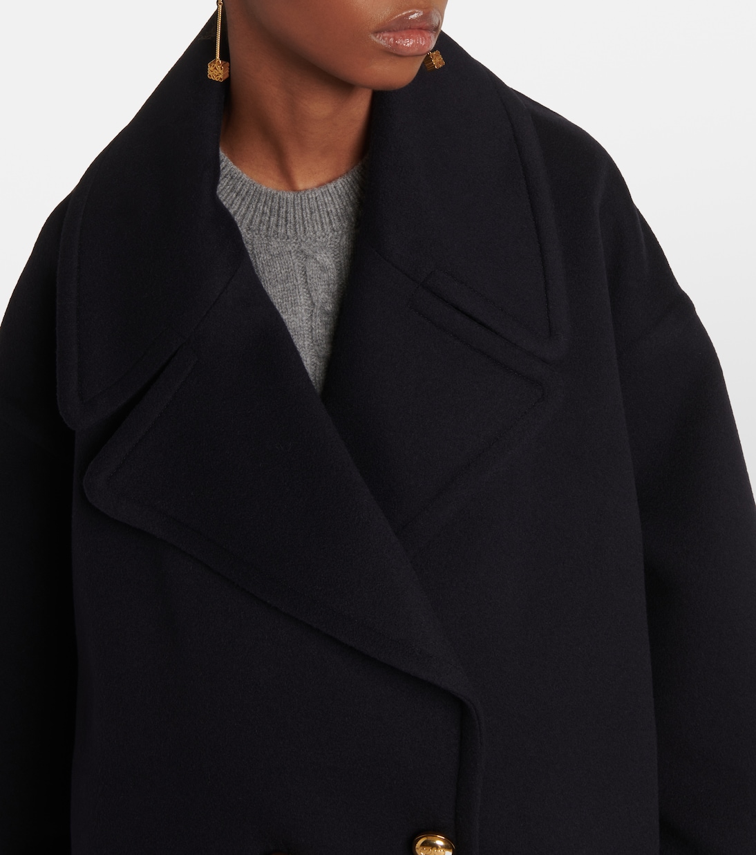 Pebble wool peacoat | Loewe