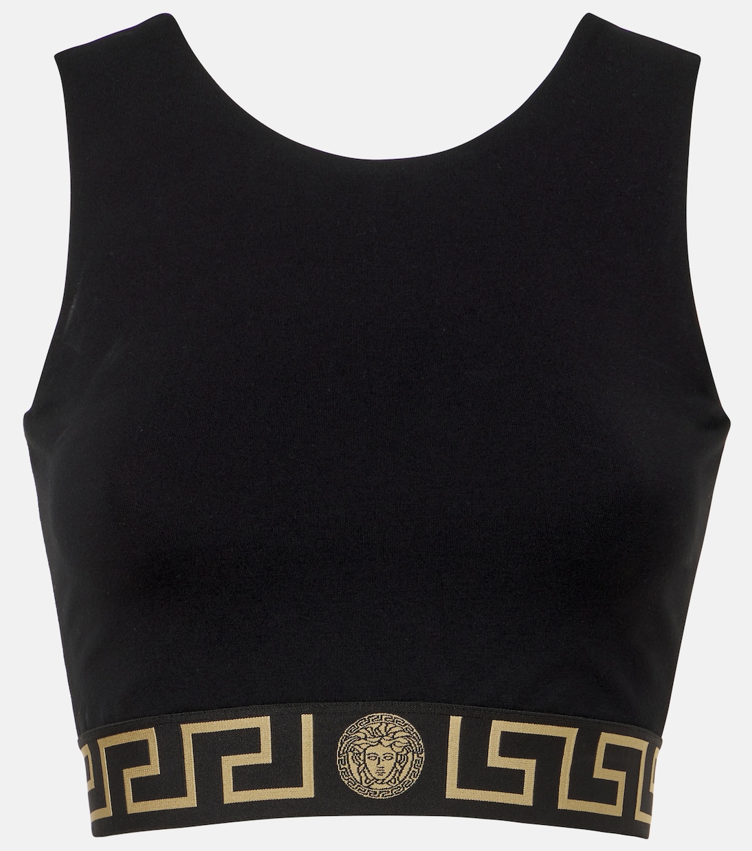 Greca Border cropped tank top | Versace
