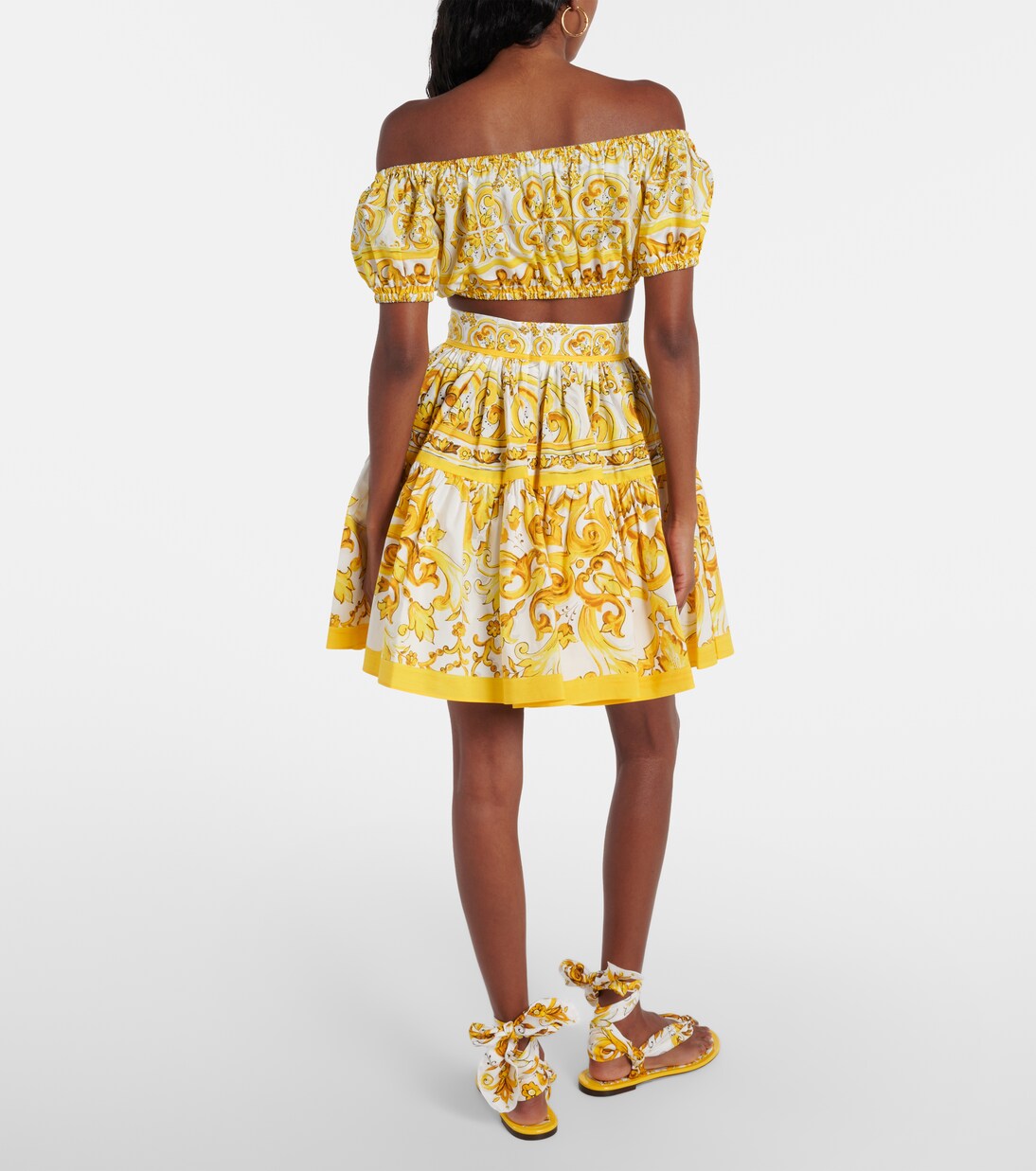 Off-Shoulder-Top Majolica aus Baumwolle | Dolce&Gabbana