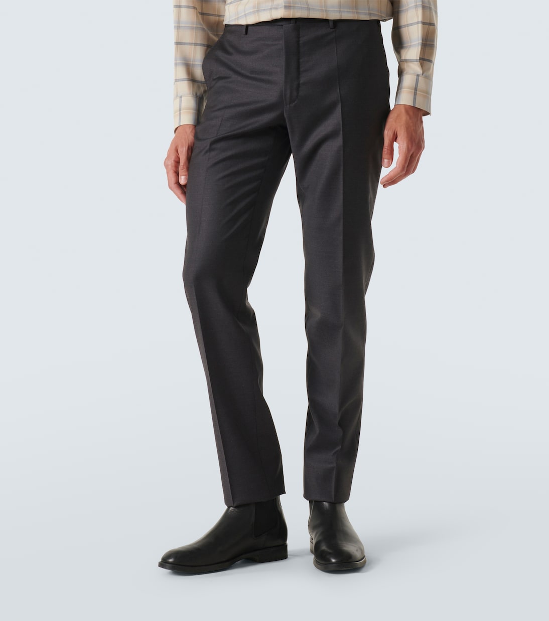 Virgin wool tapered pants | Slowear