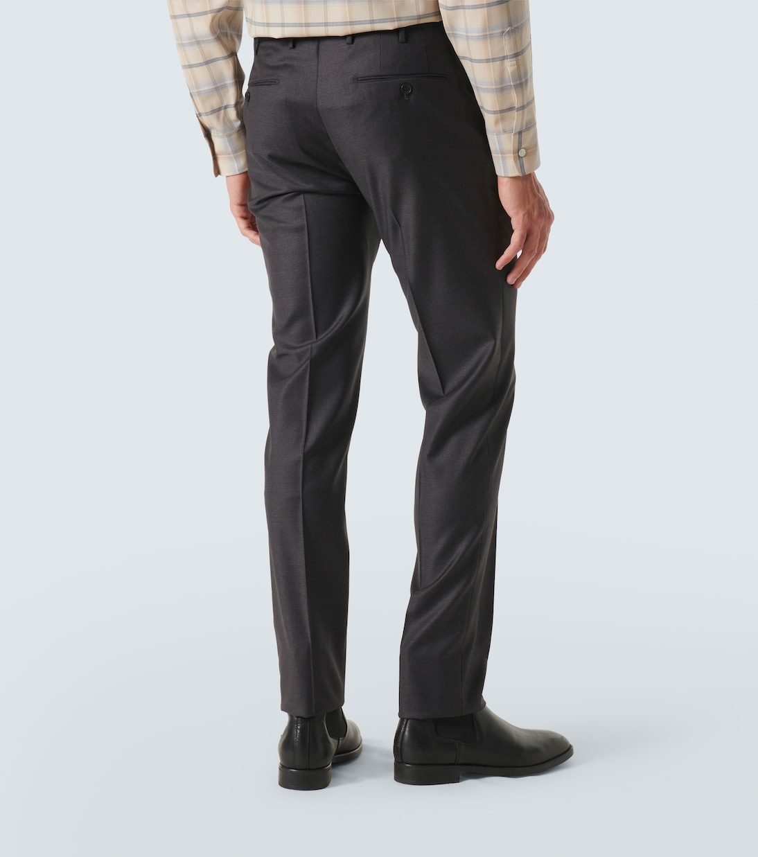 Virgin wool tapered pants | Slowear