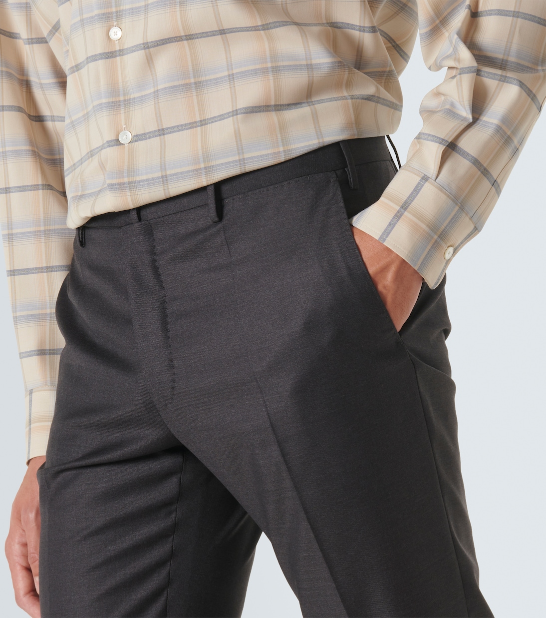 Virgin wool tapered pants | Slowear