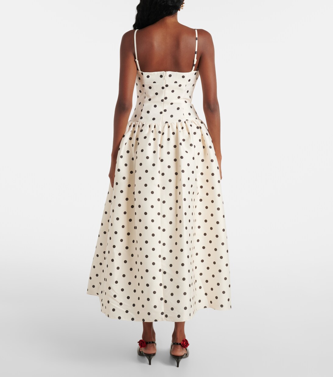 Polka-dot taffetta corset dress | Self-Portrait