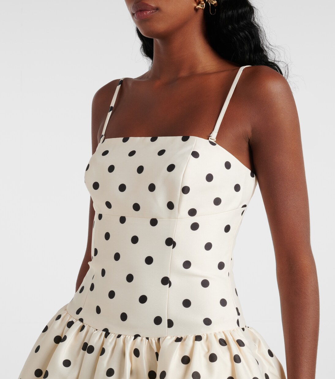 Polka-dot taffetta corset dress | Self-Portrait