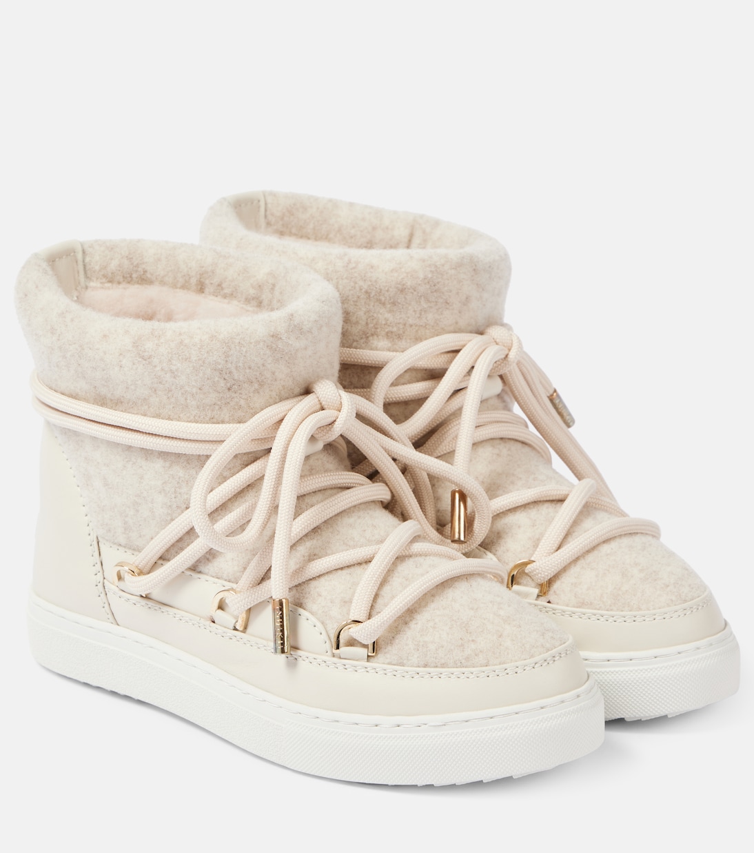 Leather-trimmed felt ankle boots | Inuikii