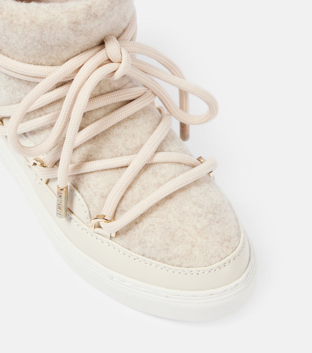 Leather-trimmed felt ankle boots | Inuikii