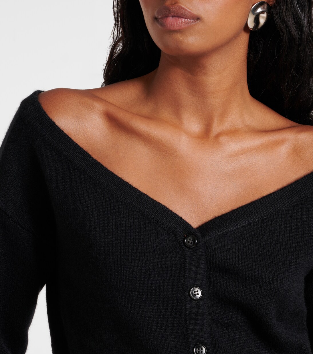 Beata off-shoulder cashmere cardigan | Lisa Yang