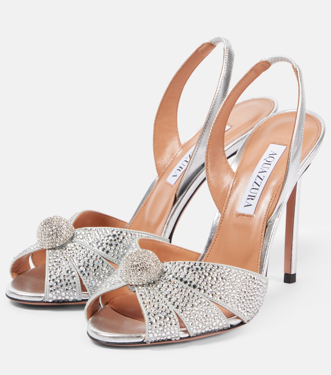 Sandales Italian Flirt 105 en cuir métallisé | Aquazzura