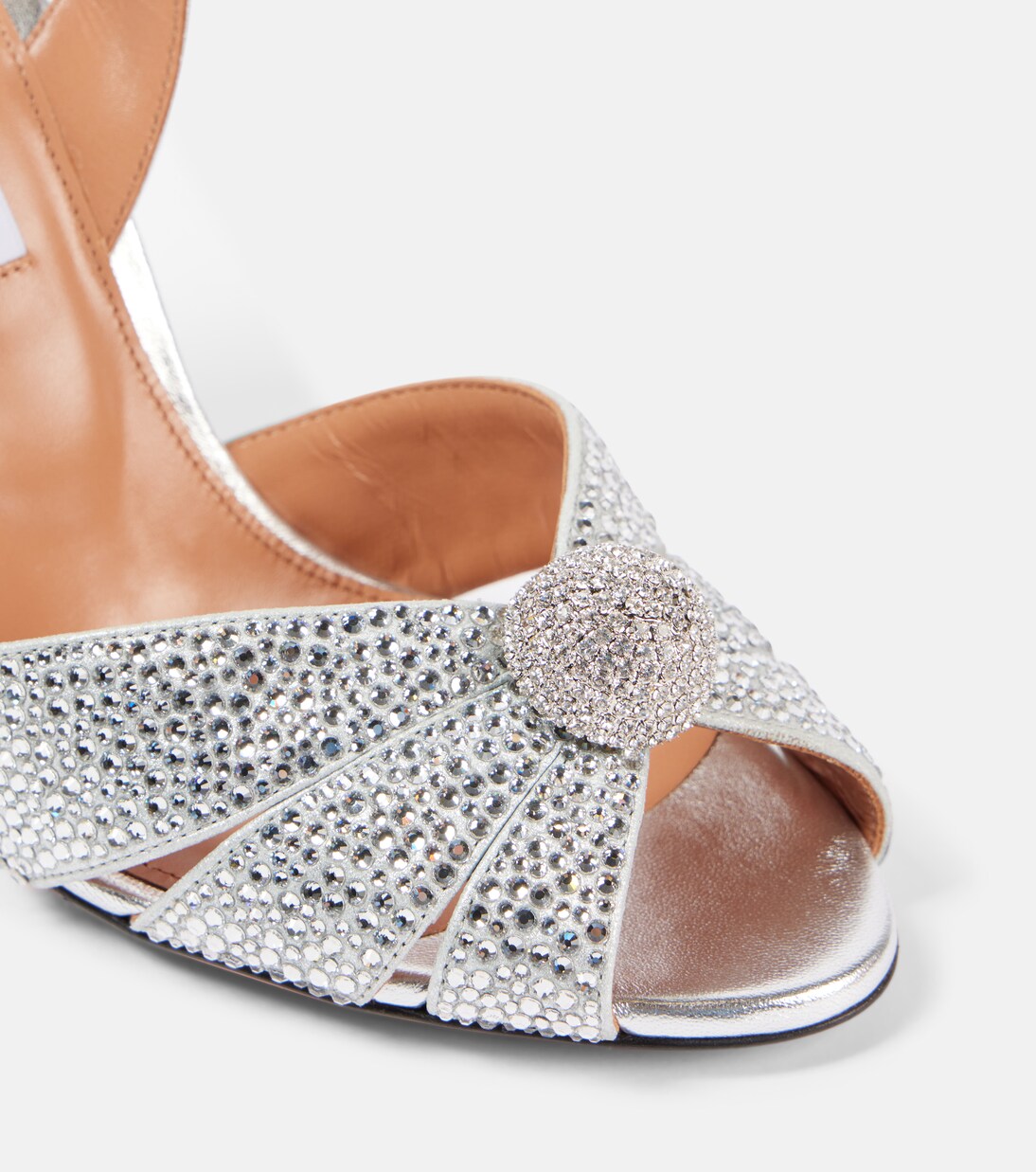 Sandales Italian Flirt 105 en cuir métallisé | Aquazzura