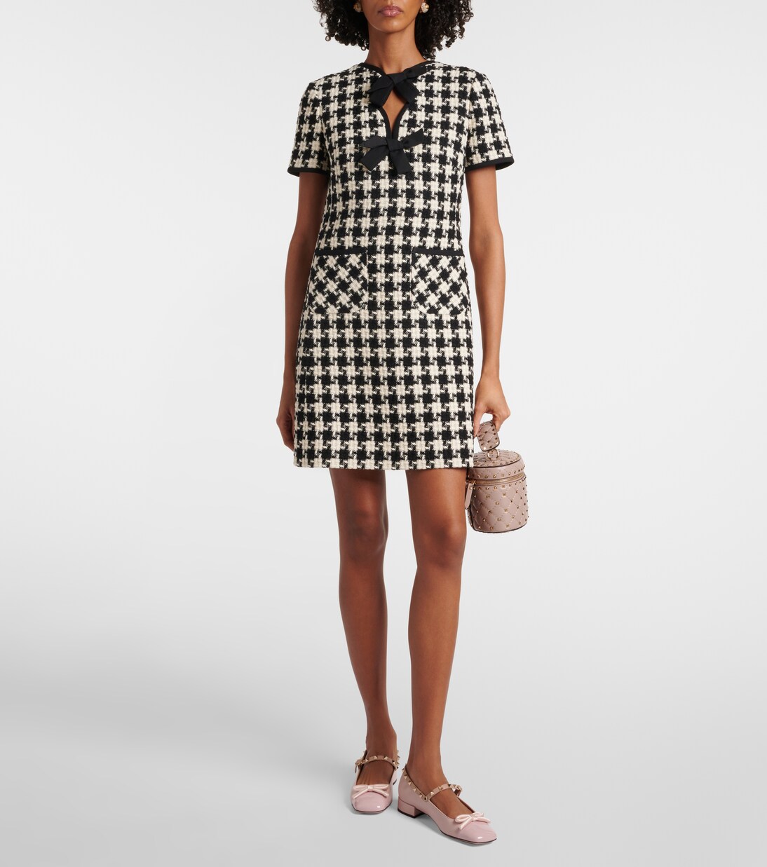 Mary-Jane-Ballerinas Rockstud Bow mit Lackleder | Valentino Garavani