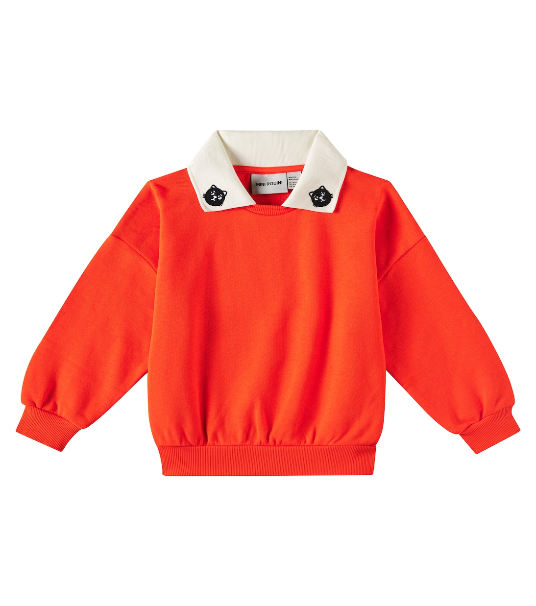 Cats embroidered cotton sweatshirt | Mini Rodini