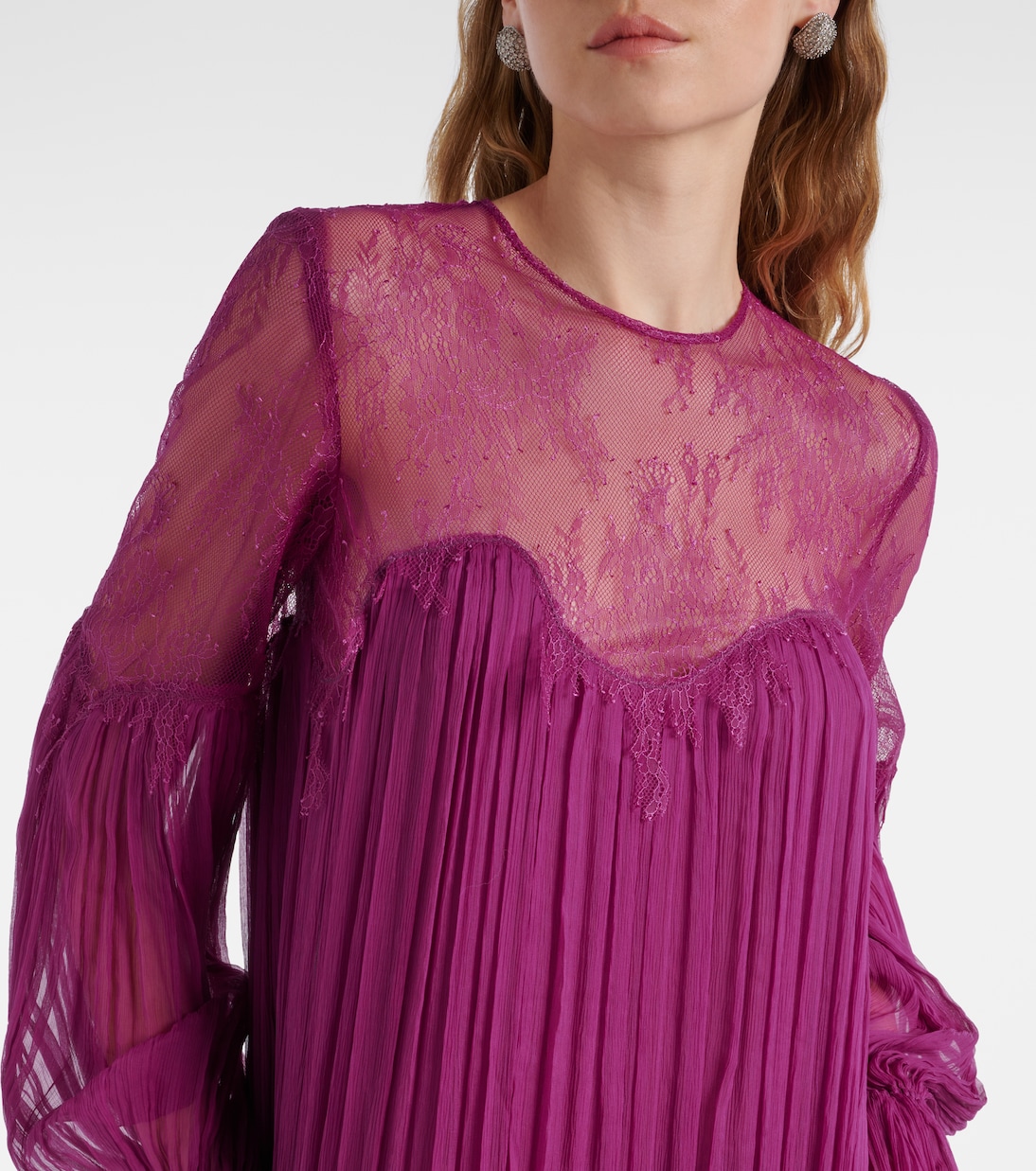 Renia silk-blend lace gown | Costarellos