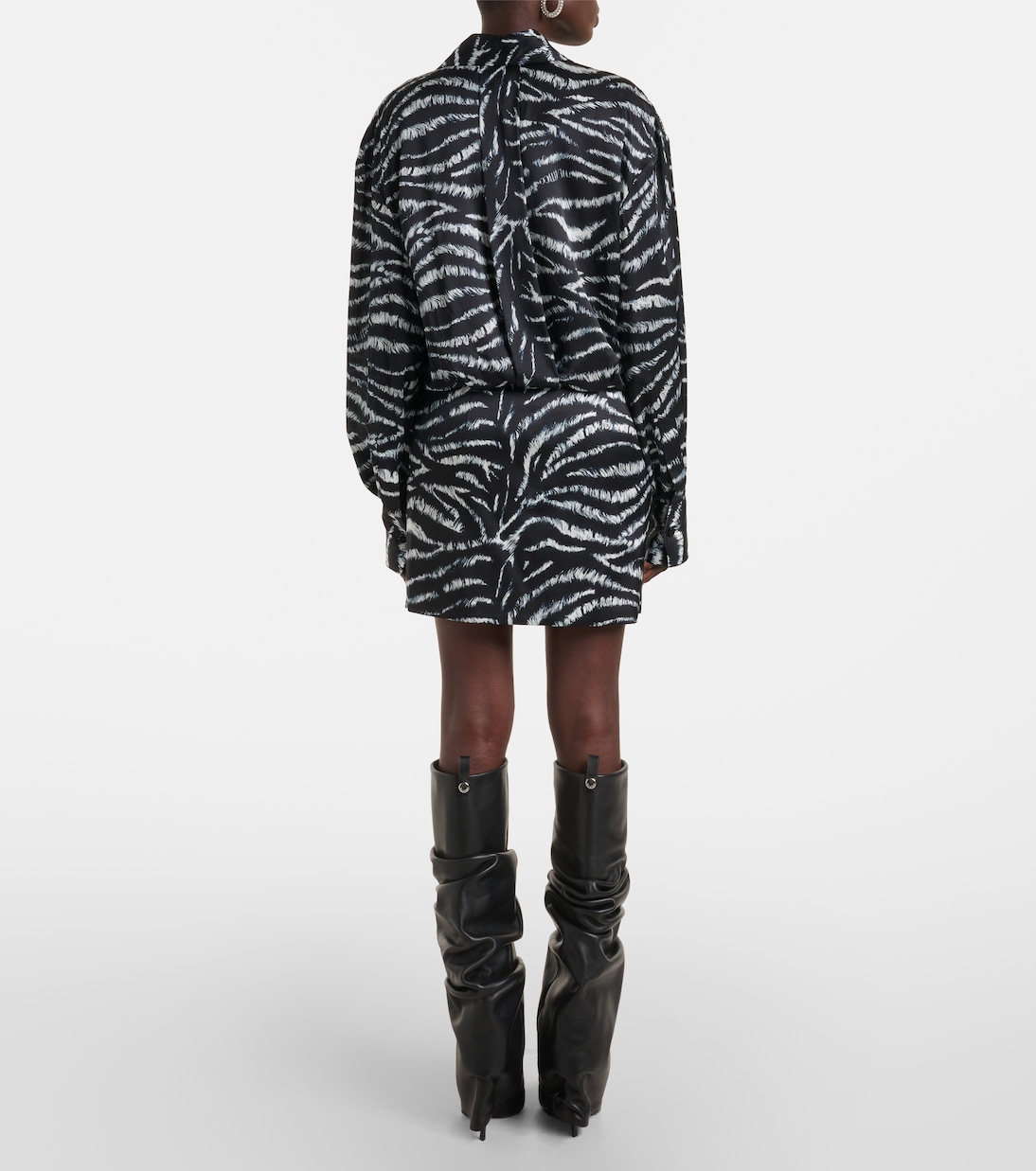 Bedrucktes Hemdblusenkleid Silvye aus Satin | The Attico