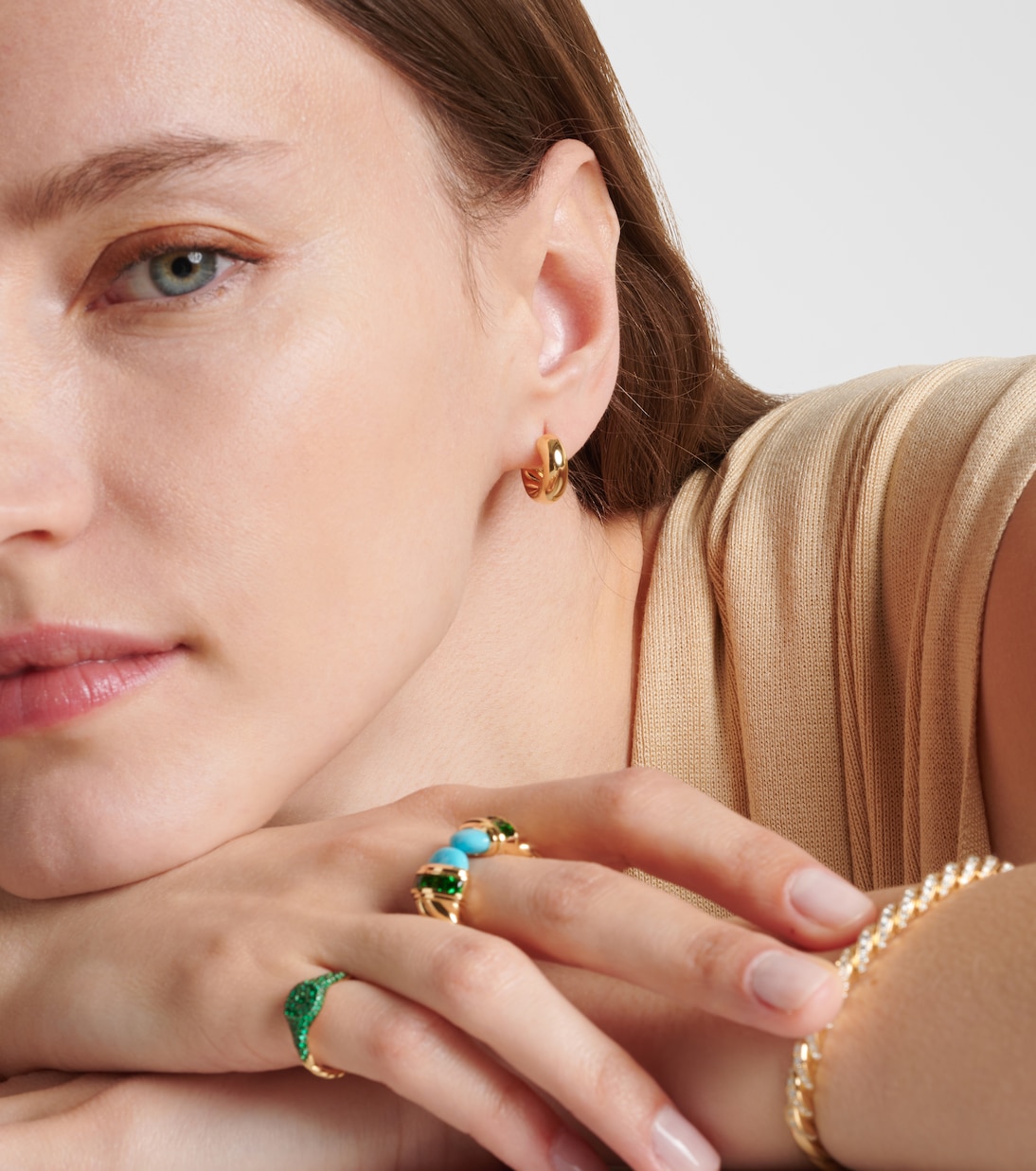 Orecchini a cerchio DY Mercer™ Micro in oro 18kt  | David Yurman