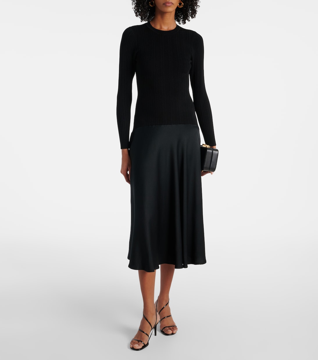 Vaughn satin-trimmed midi dress  | Veronica Beard