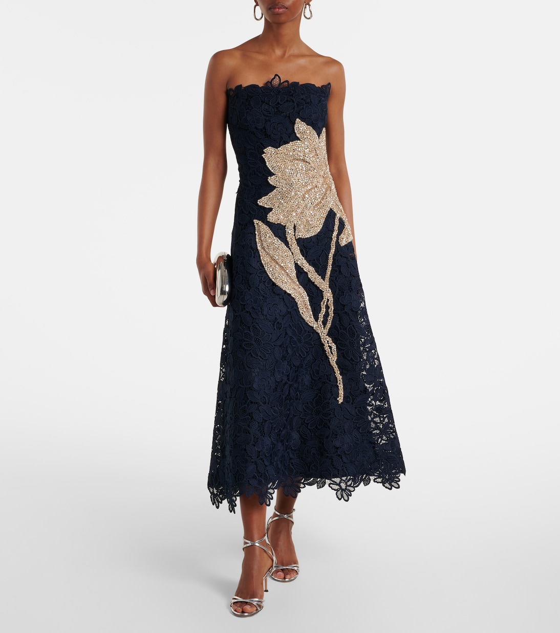 Verzierte Robe Mariela aus Spitze | Costarellos