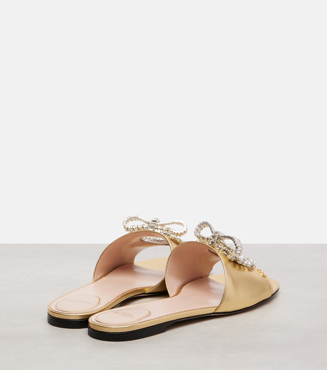 Adamantine embellished leather slides | Valentino Garavani
