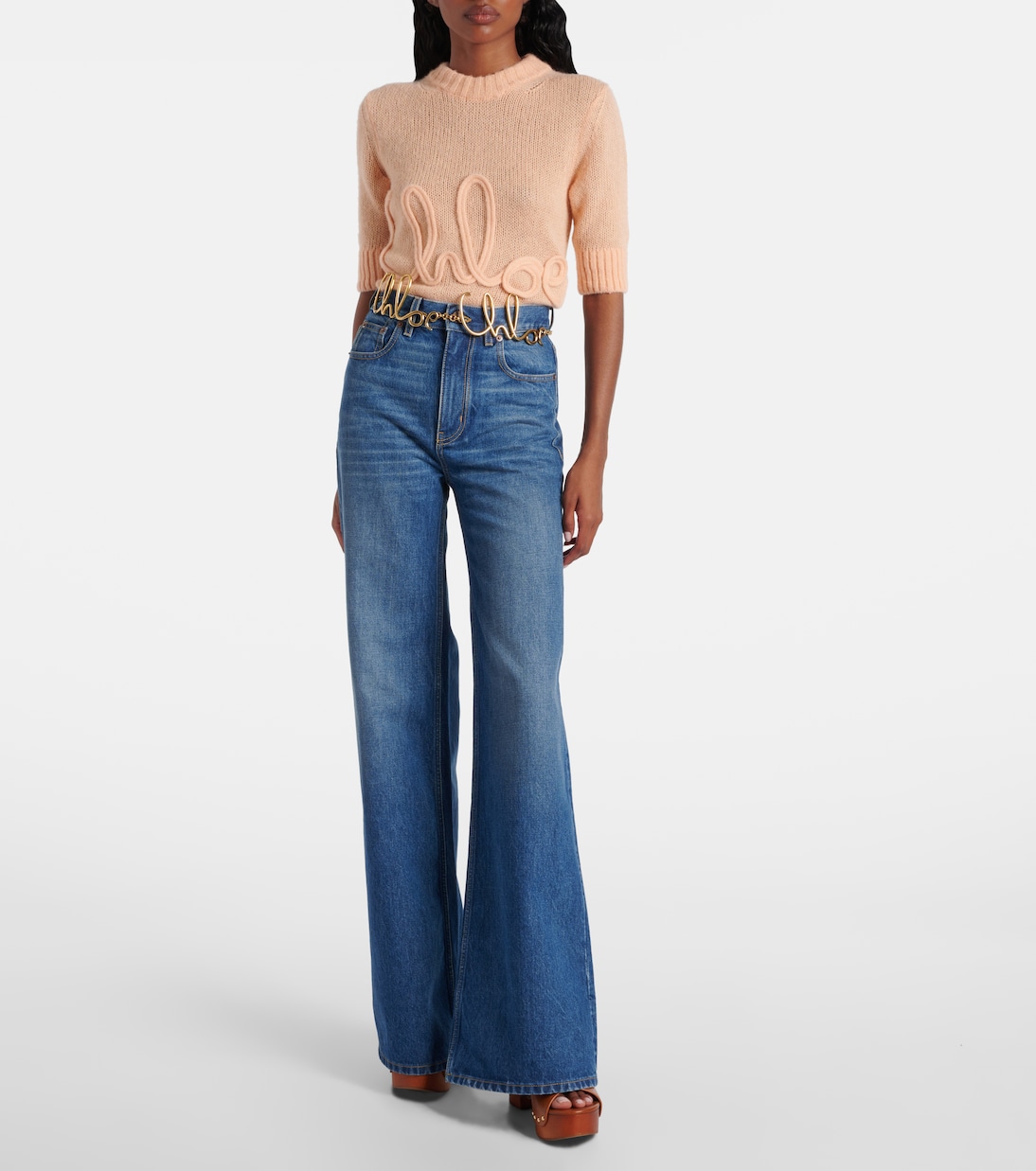 Logo alpaca and silk sweater | Chloé