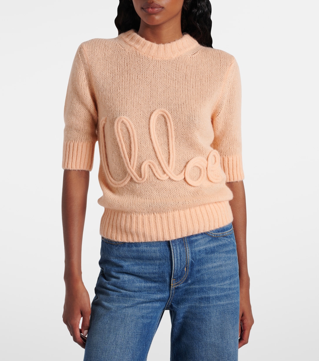 Logo alpaca and silk sweater | Chloé