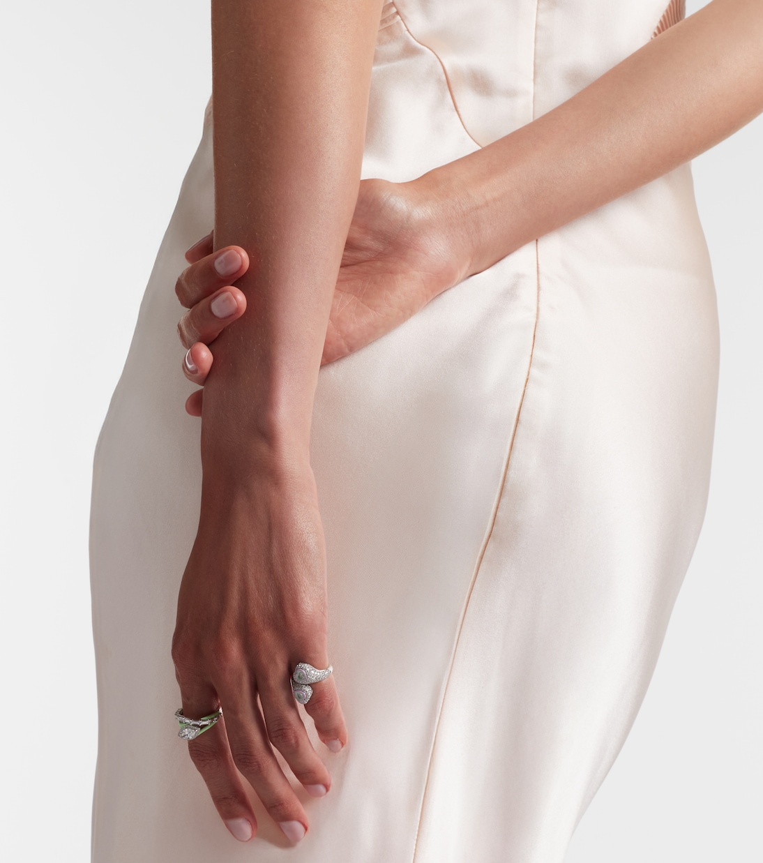 Bague Gemini Heart en or blanc 18 ct, émail et diamants | Kamyen