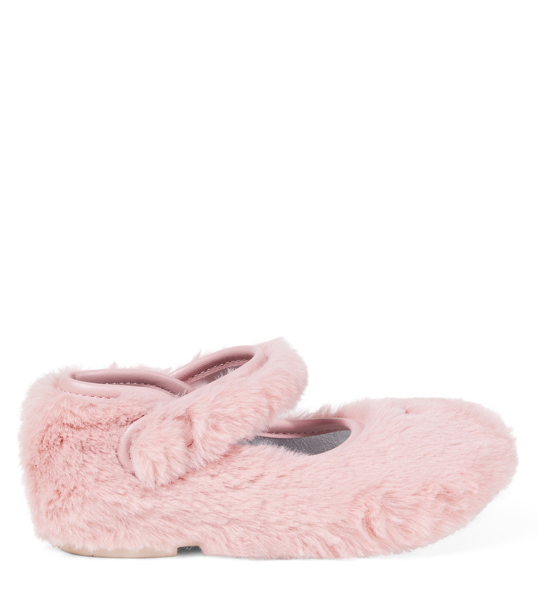 Leather-trimmed Mary Jane flats | Monnalisa