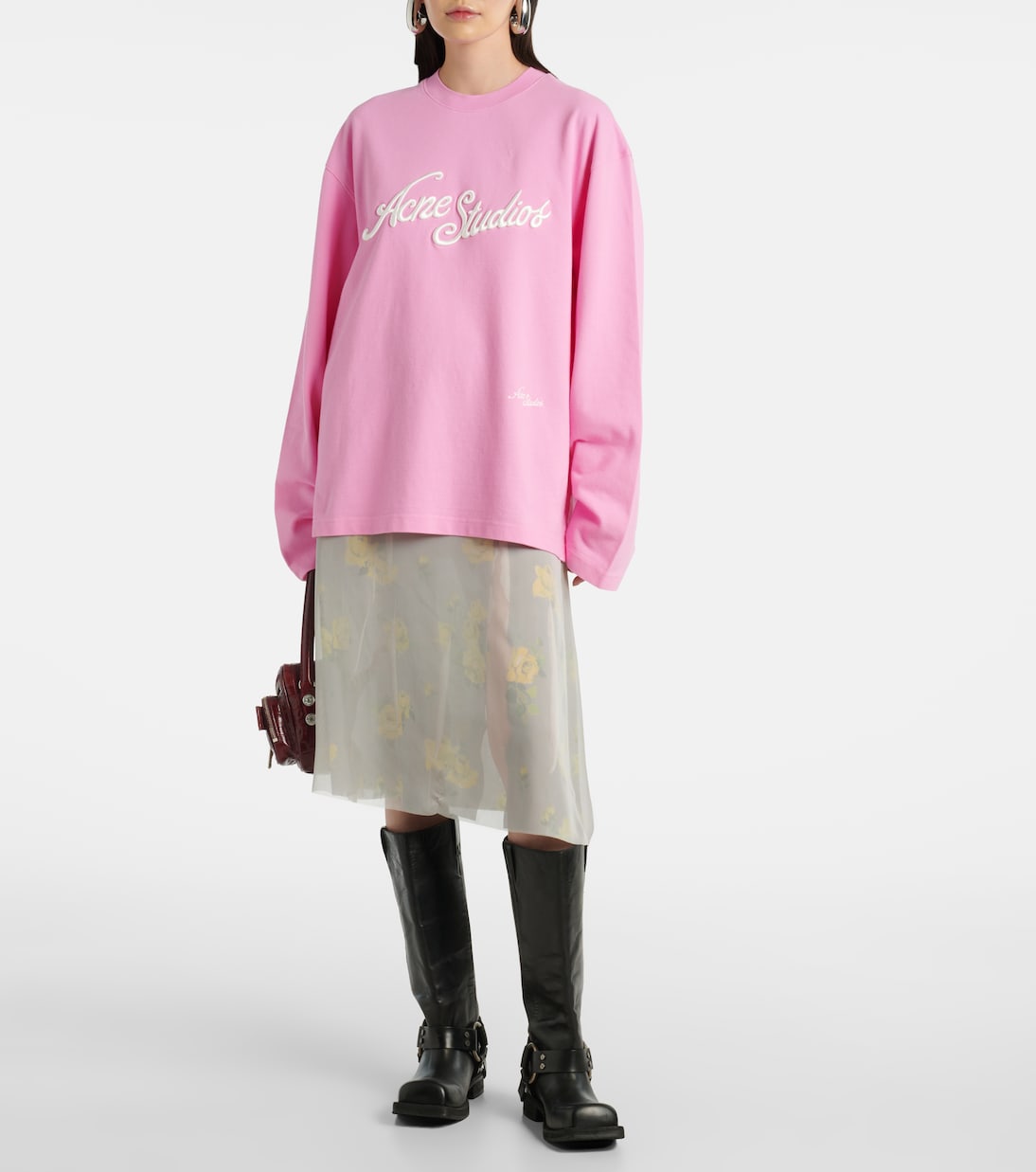 Besticktes Longsleeve aus Baumwoll-Jersey | Acne Studios