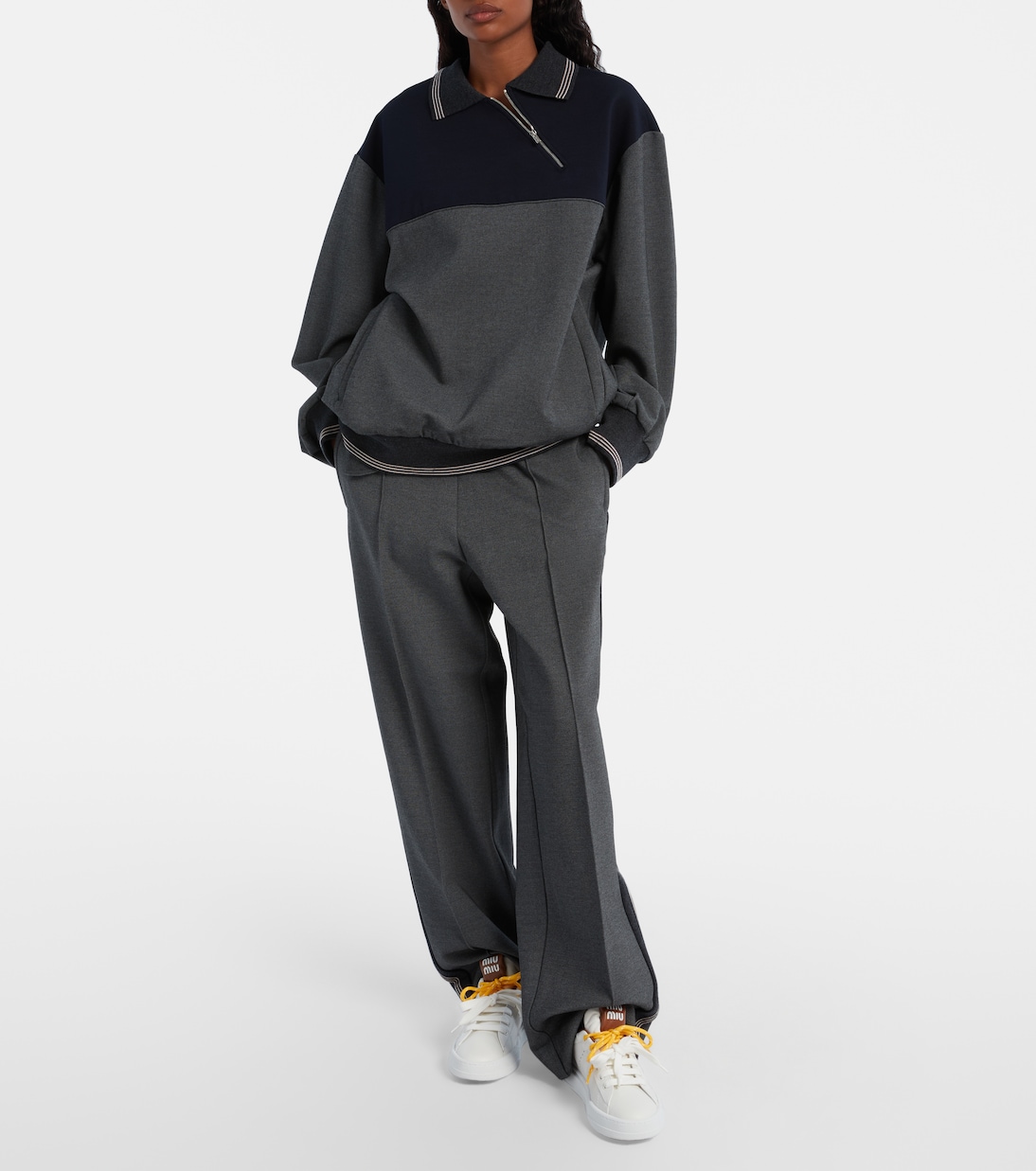 Baskets en cuir à logo | Miu Miu