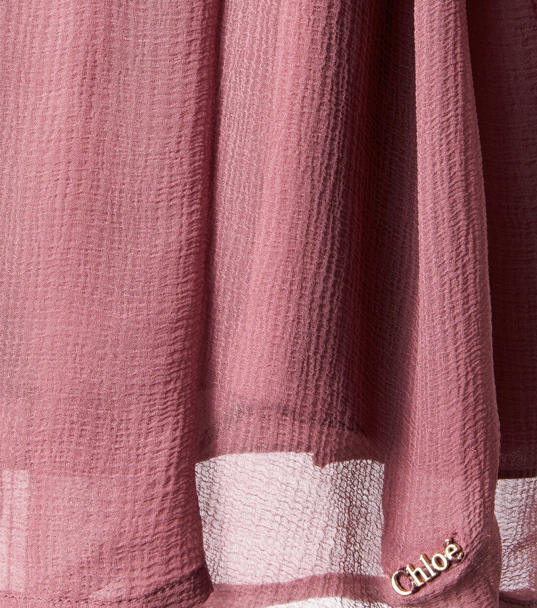 荷叶边披肩式真丝连衣裙 | Chloé Kids