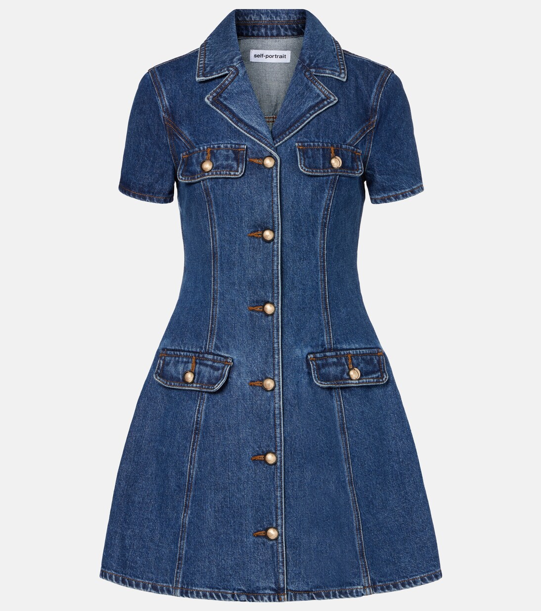 Hemdblusenkleid aus Denim | Self-Portrait