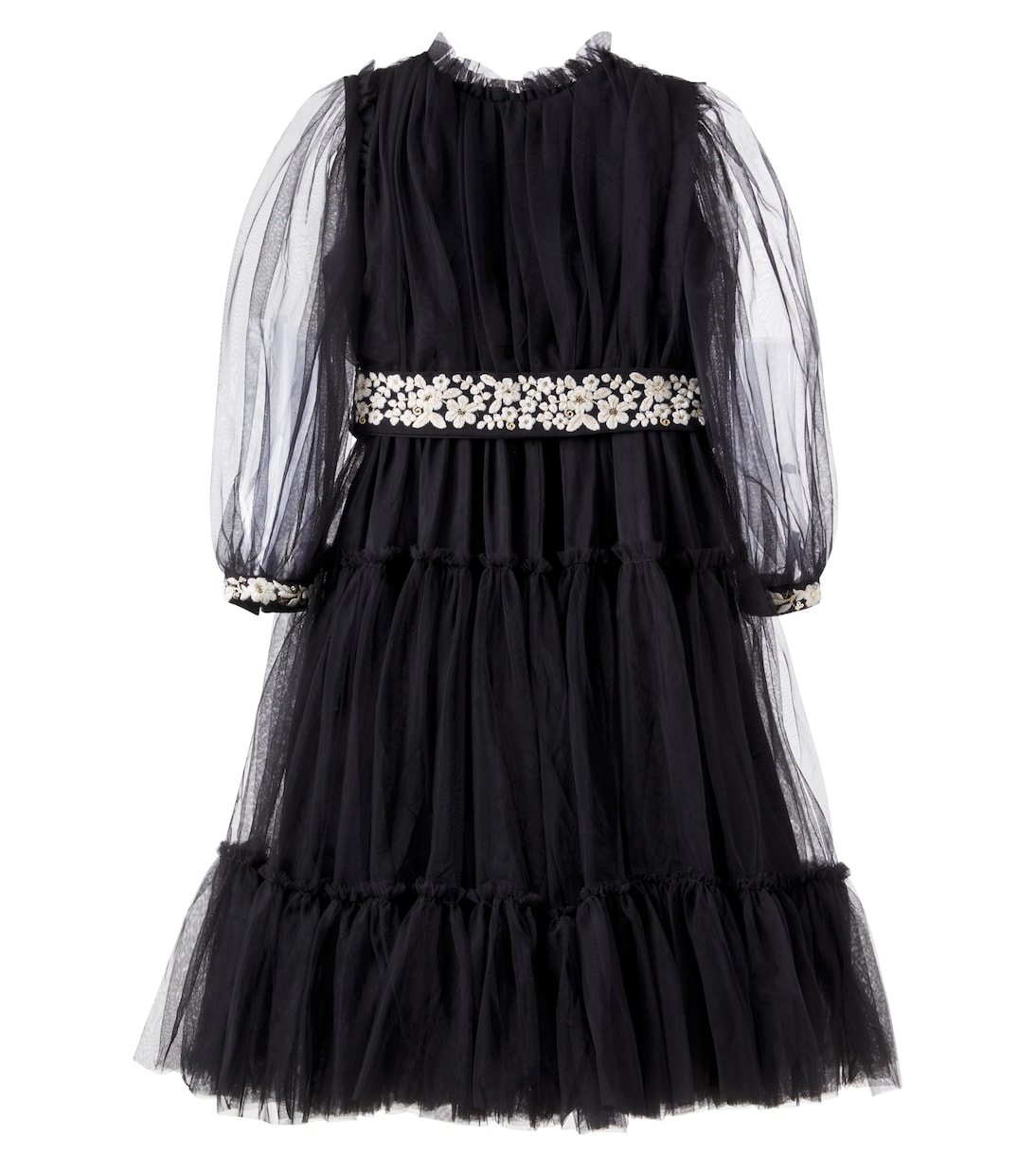 Milie belted embroidered tulle dress | C'era Una Volta