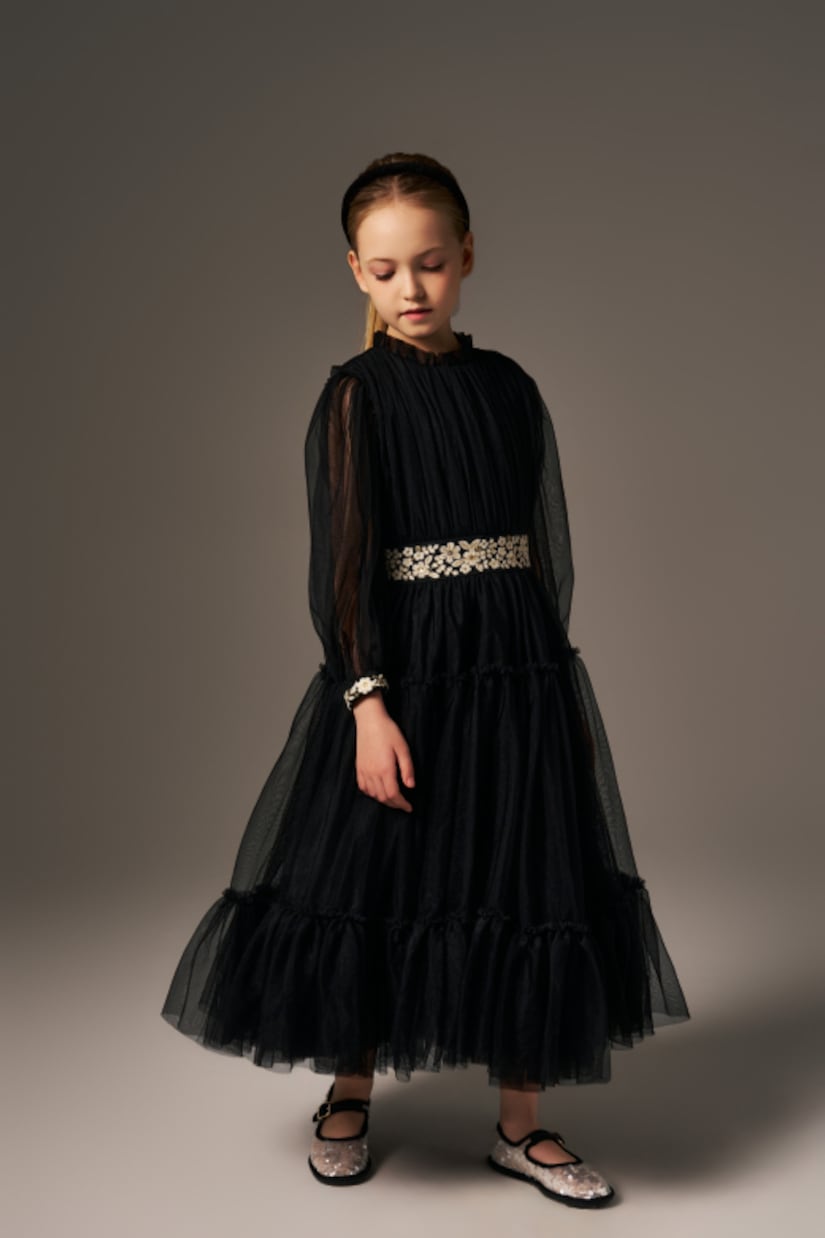 Milie belted embroidered tulle dress | C'era Una Volta