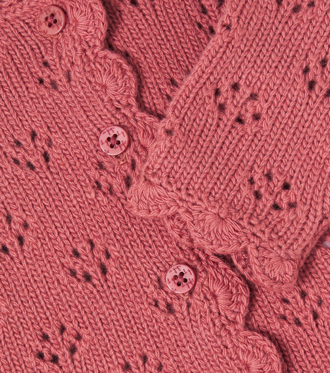 Baby pointelle virgin wool cardigan  | Il Gufo