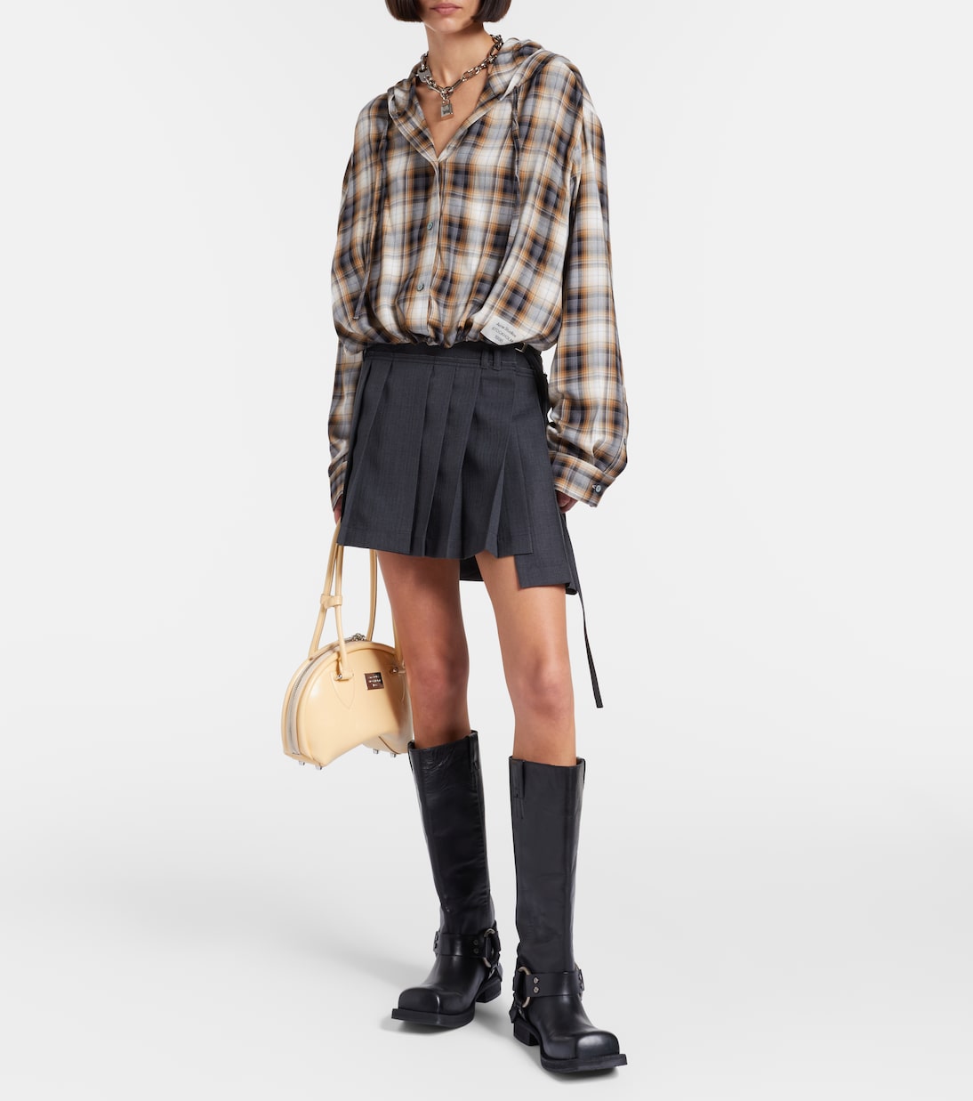 Asymmetric pleated miniskirt | Acne Studios