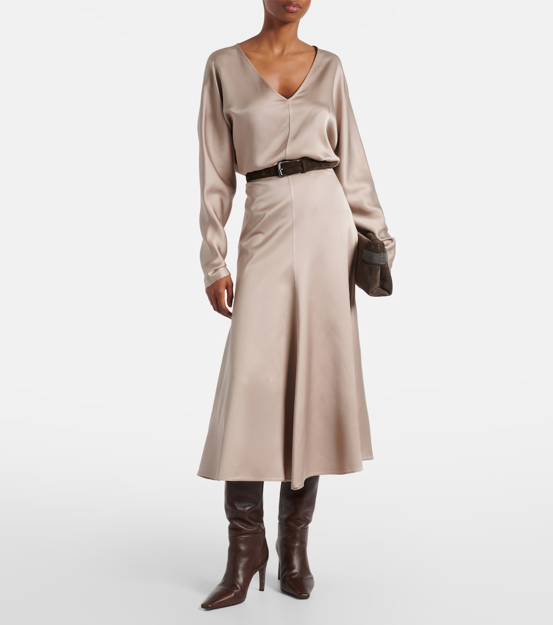 Silk midi skirt | Brunello Cucinelli